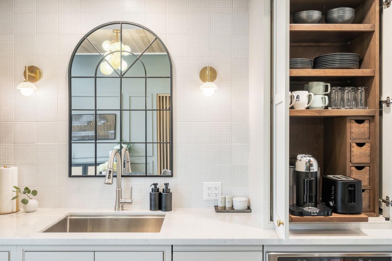 harjo showroom in seattle featuring a cabinet pull out customization