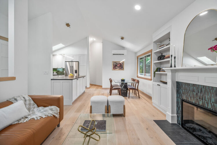 matthews beach seattle remodel open living dining and kitchen